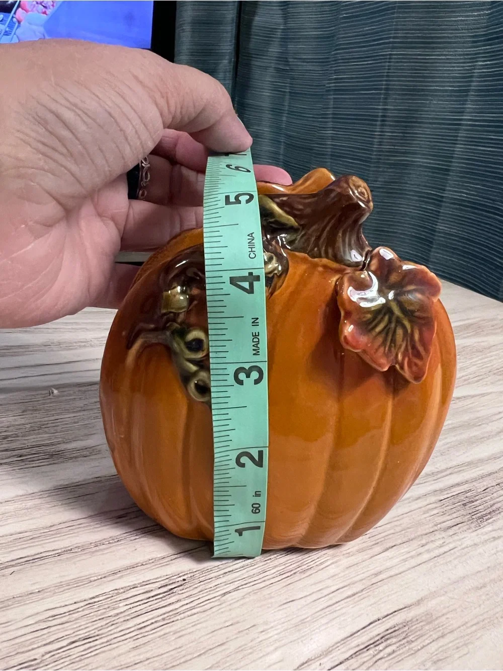 Ceramic Pumpkin Napkin Holder Fall Harvest Thanksgiving Table Decor